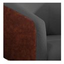 Ver imagem 6 de Kit 2 Poltronas Luiza Couro Ecológico Nozes e Linho Chumbo - Adj Decor