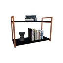 Ver imagem 2 de Nicho Industrial 2 Prateleiras Maldivas Ferro Cobre Tampo Preto 80cm