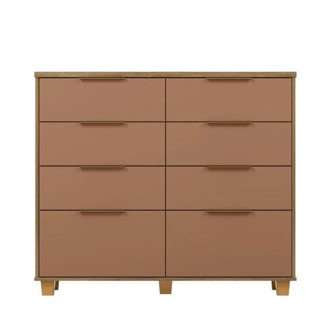 Cômoda Dubai Intense 121cm 6 Gavetas e 2 Gavetões - Nature/Camarim