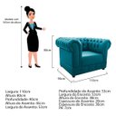 Ver imagem 4 de Kit Poltrona e Namoradeira Chesterfield Ana Suede Azul Turquesa - ADJ Decor