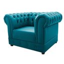 Ver imagem 2 de Kit Poltrona e Namoradeira Chesterfield Ana Suede Azul Turquesa - ADJ Decor
