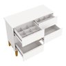 Jogo de Quarto Infantil Classic Guarda Roupa 3 Portas e Cômoda 6 Gavetas Branco Fosco com Pés Amadei - 5