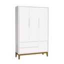 Ver imagem 2 de Jogo de Quarto Infantil Classic Guarda Roupa 3 Portas e Cômoda 6 Gavetas Branco Fosco com Pés Amadei