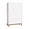 Jogo de Quarto Infantil Classic Guarda Roupa 3 Portas e Cômoda 6 Gavetas Branco Fosco com Pés Amadei - 2