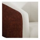 Ver imagem 5 de Poltrona Luiza Base Giratória de Metal Couro Ecológico Nozes e Linho Bege - ADJ Decor