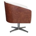 Ver imagem 4 de Poltrona Luiza Base Giratória de Metal Couro Ecológico Nozes e Linho Bege - ADJ Decor