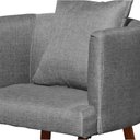 Ver imagem 4 de Poltrona Decorativa Liz Linho Pés Palito Madeira - Estopar Poltrona Liz Linho Linho Cinza