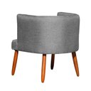 Ver imagem 3 de Poltrona Decorativa Liz Linho Pés Palito Madeira - Estopar Poltrona Liz Linho Linho Cinza