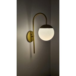 Arandela Bengala C/ Bola 15cm - Dourado Fosco - 2