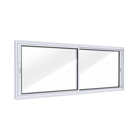 Janela de Alumínio de Correr Lateral 2 Folhas Móveis 60x150cm Lucasa Ideale Branco