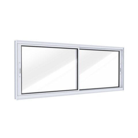Janela de Alumínio de Correr Lateral 2 Folhas Móveis 60x150cm Lucasa Ideale