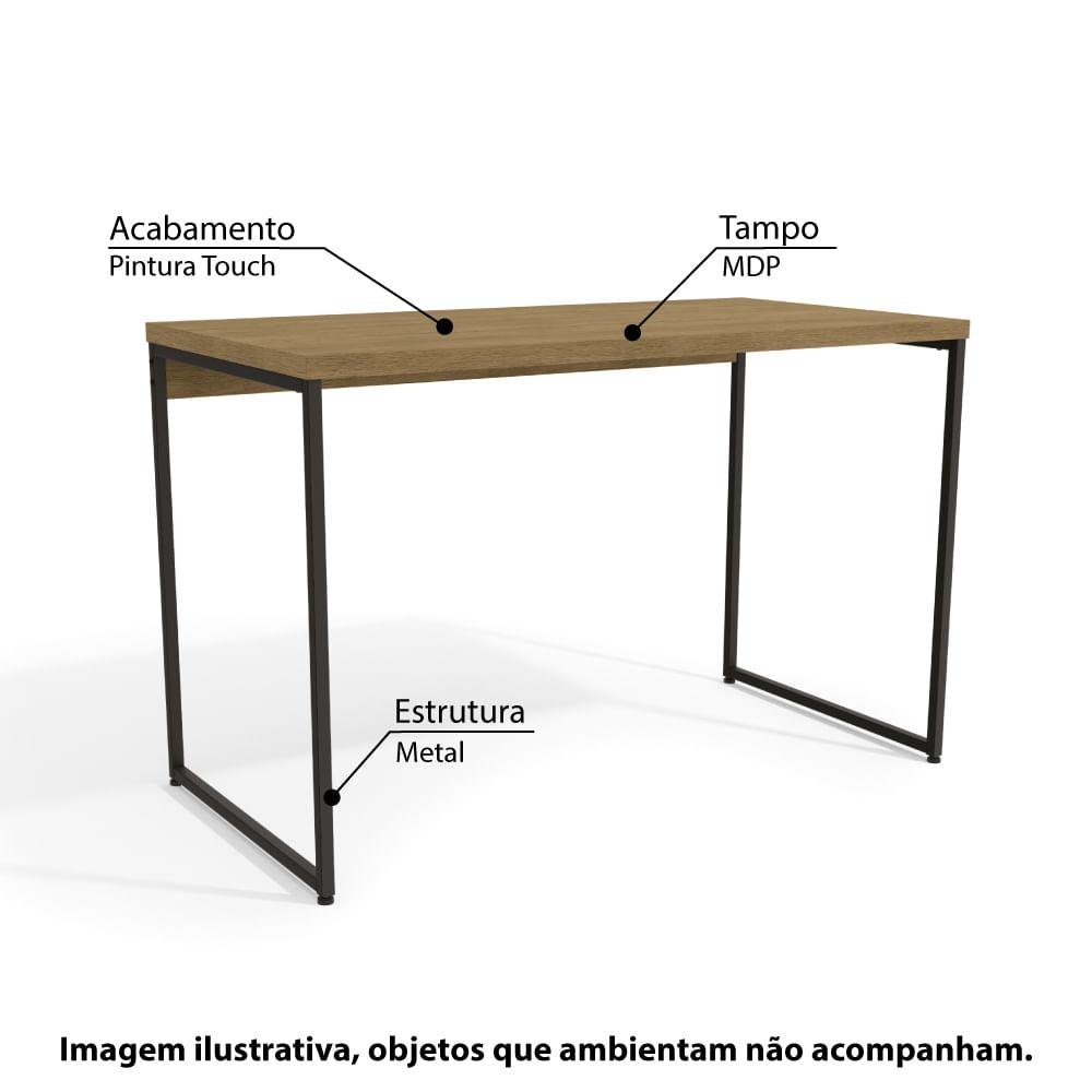 Mesa de Escritório Industrial 136 cm - Freijó/Preto - 2