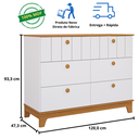 Ver imagem 7 de Quarto Bebê Completo Cômoda 6 Gavetas Guarda Roupas 4 Portas 100% Mdf