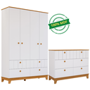 Ver imagem 2 de Quarto Bebê Completo Cômoda 6 Gavetas Guarda Roupas 4 Portas 100% Mdf