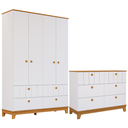 Ver imagem 4 de Quarto Bebê Completo Cômoda 6 Gavetas Guarda Roupas 4 Portas 100% Mdf