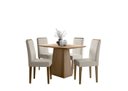 Ver imagem 1 de Conjunto Mesa Bárbara sem Tampo de Vidro 120cm com 4 Cadeiras Amanda - Imbuia / Wd22