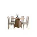 Ver imagem 1 de Conjunto Mesa Bárbara sem Tampo de Vidro 120cm com 4 Cadeiras Amanda - Imbuia / Wd22