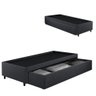 Base Box Cama Solteiro com Gaveta Sapateira 88x188 Cm Linho - 1