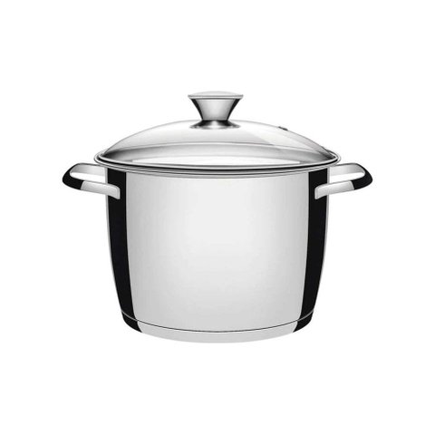 Caldeirão Tramontina Allegra em Aço Inox com Fundo Triplo e Tampa de Vidro 24 Cm 7,5 L Tramontina