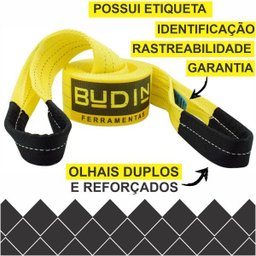 Cinta Fita para Reboque 10 Ton X 1,5 Mts com Duas Manilhas 5/8" e Bolsa para Transporte - 4
