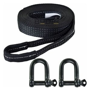 Cinta Fita para Reboque 5 Ton X 3 Mts com Duas Manilhas 1/2" Black Edition - 4x4 Off Road Trilhas