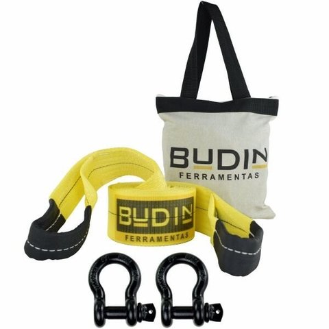 Cinta Fita para Reboque 10 Ton X 4 Mts com Duas Manilhas 5/8" e Bolsa para Transporte