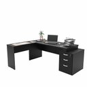 Ver imagem 4 de Conjunto de Escritório Mesa Pedestal em L 3 Gavetas Netmobil - Preto