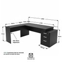 Ver imagem 5 de Conjunto de Escritório Mesa Pedestal em L 3 Gavetas Netmobil - Preto