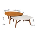 Ver imagem 2 de Blend Castanho Off White Conjunto Mesa de Centro Cristal para Sala Estar Elegante Luxo Premium