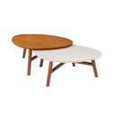 Ver imagem 1 de Blend Castanho Off White Conjunto Mesa de Centro Cristal para Sala Estar Elegante Luxo Premium