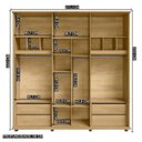 Ver imagem 4 de Guarda-Roupa Casal 6 Portas com Vidro Reflecta e LED 4 Gavetas Internas 3 Maleiros Royal Cinza/Cinamomo Grafite