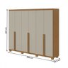 Guarda-roupa Casal Alonzo 6 Portas 4 Gavetas 100% Mdf Amêndoa Clean/off White - Móveis Lopas - 4