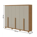 Ver imagem 4 de Guarda-roupa Casal Alonzo 6 Portas 4 Gavetas 100% Mdf Amêndoa Clean/off White - Móveis Lopas