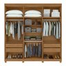 Guarda-roupa Casal Alonzo 6 Portas 4 Gavetas 100% Mdf Amêndoa Clean/off White - Móveis Lopas - 3