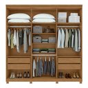 Ver imagem 3 de Guarda-roupa Casal Alonzo 6 Portas 4 Gavetas 100% Mdf Amêndoa Clean/off White - Móveis Lopas