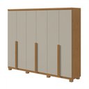 Ver imagem 2 de Guarda-roupa Casal Alonzo 6 Portas 4 Gavetas 100% Mdf Amêndoa Clean/off White - Móveis Lopas