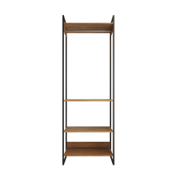 Modulo Closet Industrial Cabideiro Ferro Preto Amêndoa - 2