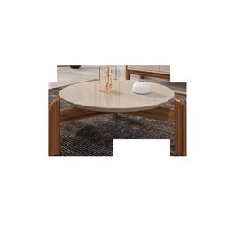 Mesinha de Centro Lizz Oblonga Off White/cedro       - 4