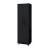 Armário Multiuso 2 Portas com Chave Organizador Home Office Lavanderia Preto - Lh Móveis - 3