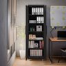 Armário Multiuso 2 Portas com Chave Organizador Home Office Lavanderia Preto - Lh Móveis - 12