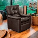 Ver imagem 1 de Poltrona Reclinável Imperador Couro Sintético Marrom - SOFA STORE