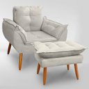 Ver imagem 2 de Kit Poltrona e Puff Opala Cadeira para Sala e Quarto Confortável e Reforçada Clínica e Recepção Sued