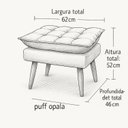 Ver imagem 4 de Kit Poltrona e Puff Opala Cadeira para Sala e Quarto Confortável e Reforçada Clínica e Recepção Sued