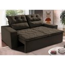 Ver imagem 1 de Sofá 3 Lugares Retrátil e Reclinável 1.80m Cama Inbox Smal com Bordado Pantográfico Suede Café
