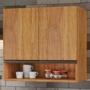 Ver imagem 4 de Armário Aéreo Islândia 60cm 2 Portas MDF-MDP Porta de Bater Amadeirado