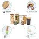 Ver imagem 4 de Potes de Vidro P/ Mantimentos C/ Tampa Bambu Oikos - 7 Pçs