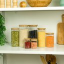 Ver imagem 6 de Potes de Vidro P/ Mantimentos C/ Tampa Bambu Oikos - 7 Pçs