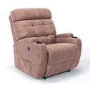 Ver imagem 1 de Poltrona do Papai Reclinável em Suede Cor Rosa Nude Massagem Reclinação Elétrica - Modelo Florença