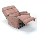 Ver imagem 6 de Poltrona do Papai Reclinável em Suede Cor Rosa Nude Massagem Reclinação Elétrica - Modelo Florença