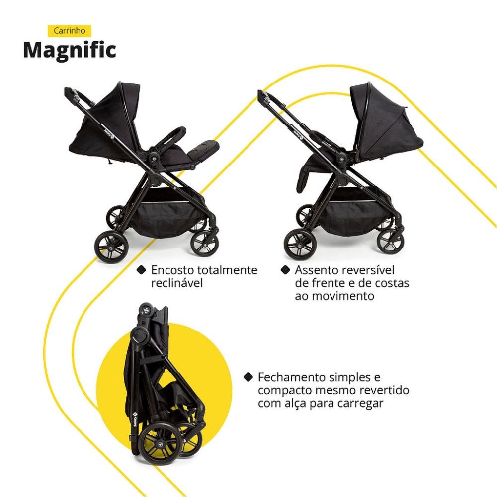 Carrinho com Bebê Conforto Travel System Magnific 5 em 1 Full Black - Safety 1st - 5